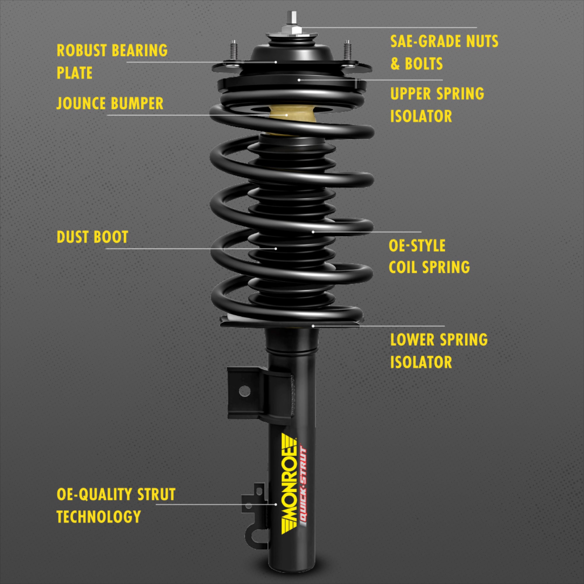 Monroe 173116 Front Quick-Strut Complete Strut Assembly Chevrolet Silverado 1500, GMC Sierra 1500