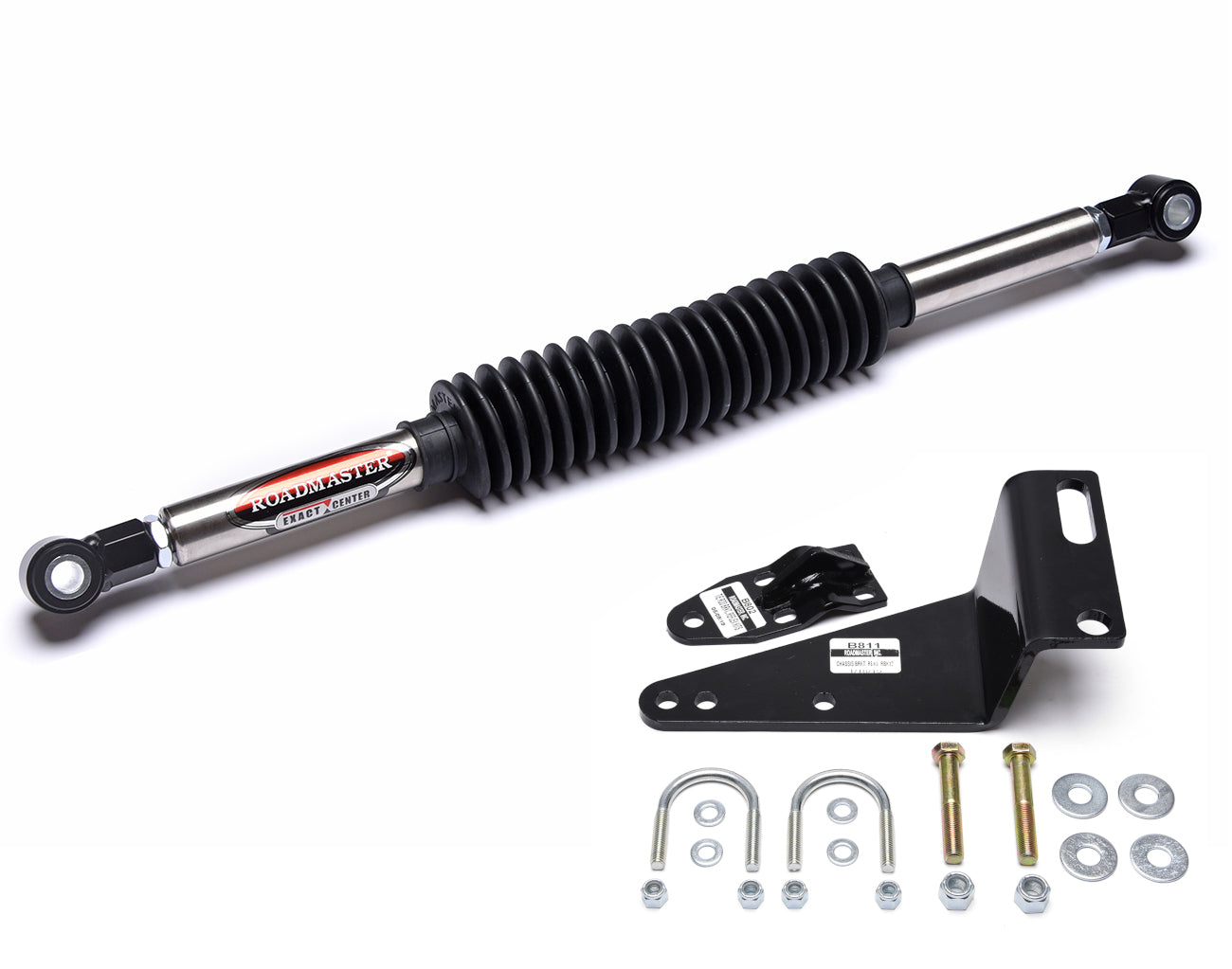 Roadmaster 481225A Exact Center Steering Stabilizer and RBK32 Reflex Bracket with 7/8" U Bolt for Under 22k GVWR